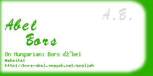 abel bors business card